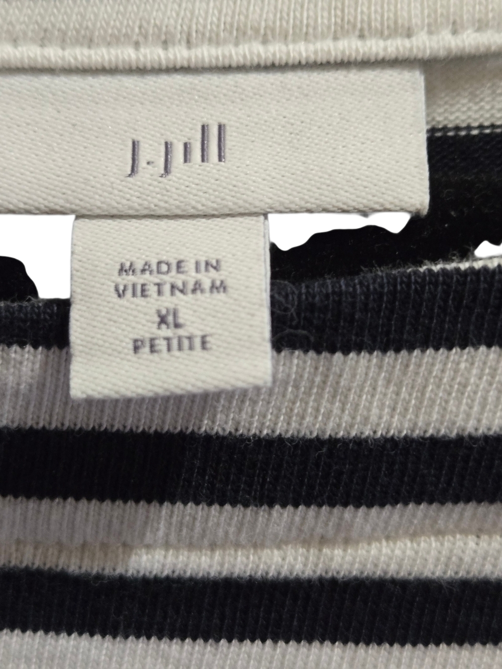 J. Jill Black and White Striped Knit Dress - Picture 4 of 6